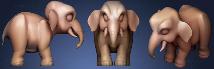3D мадэль Мультяшный Слон 2 (STL)